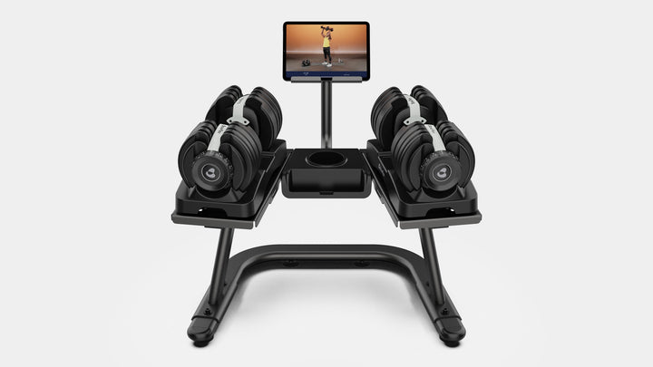 BowFlex SelectTech Adjustable Dumbbell Stand - Filled Front View