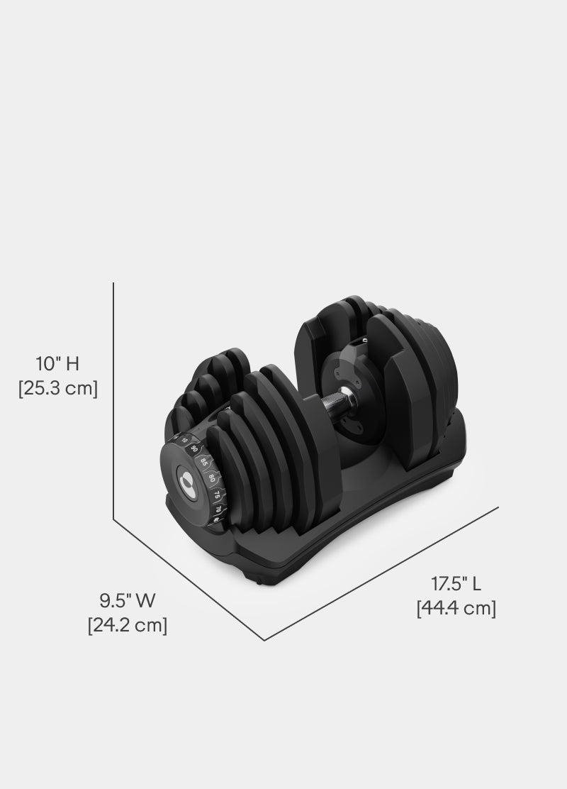 Dimensions for the Results Series 1090 SelectTech Dumbbells.