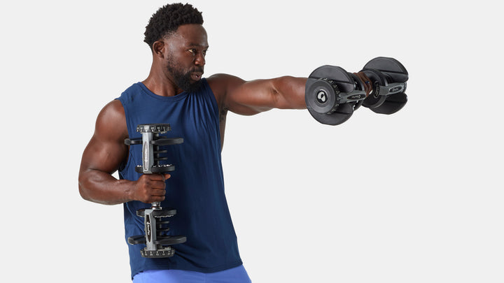 BowFlex Results Series 1090 SelectTech Dumbbells - Man doing a Shoulder Exercise