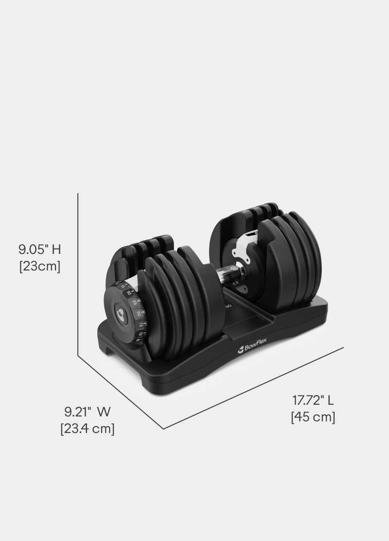 Dimensions for the Results Series 90 SelectTech Dumbbells.
